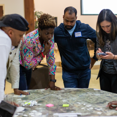 Person looking at a map